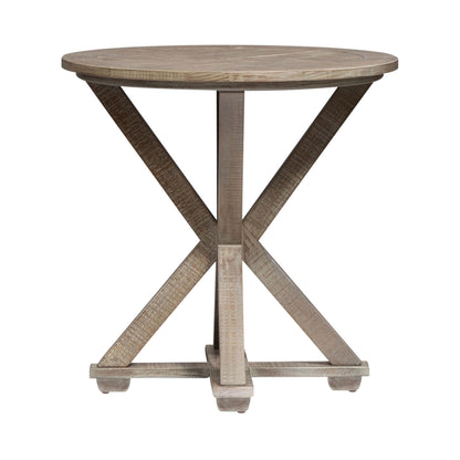 Parkland Falls - Round End Table - Weathered Taupe