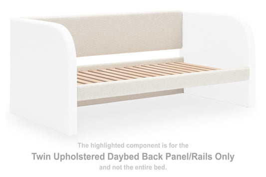 Arloster - Twin Upholstered Daybed Back Panel Rails - White