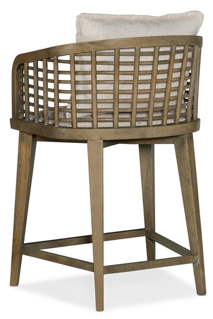 Sundance - Barrel Back Counter Stool - Beige / Light Brown