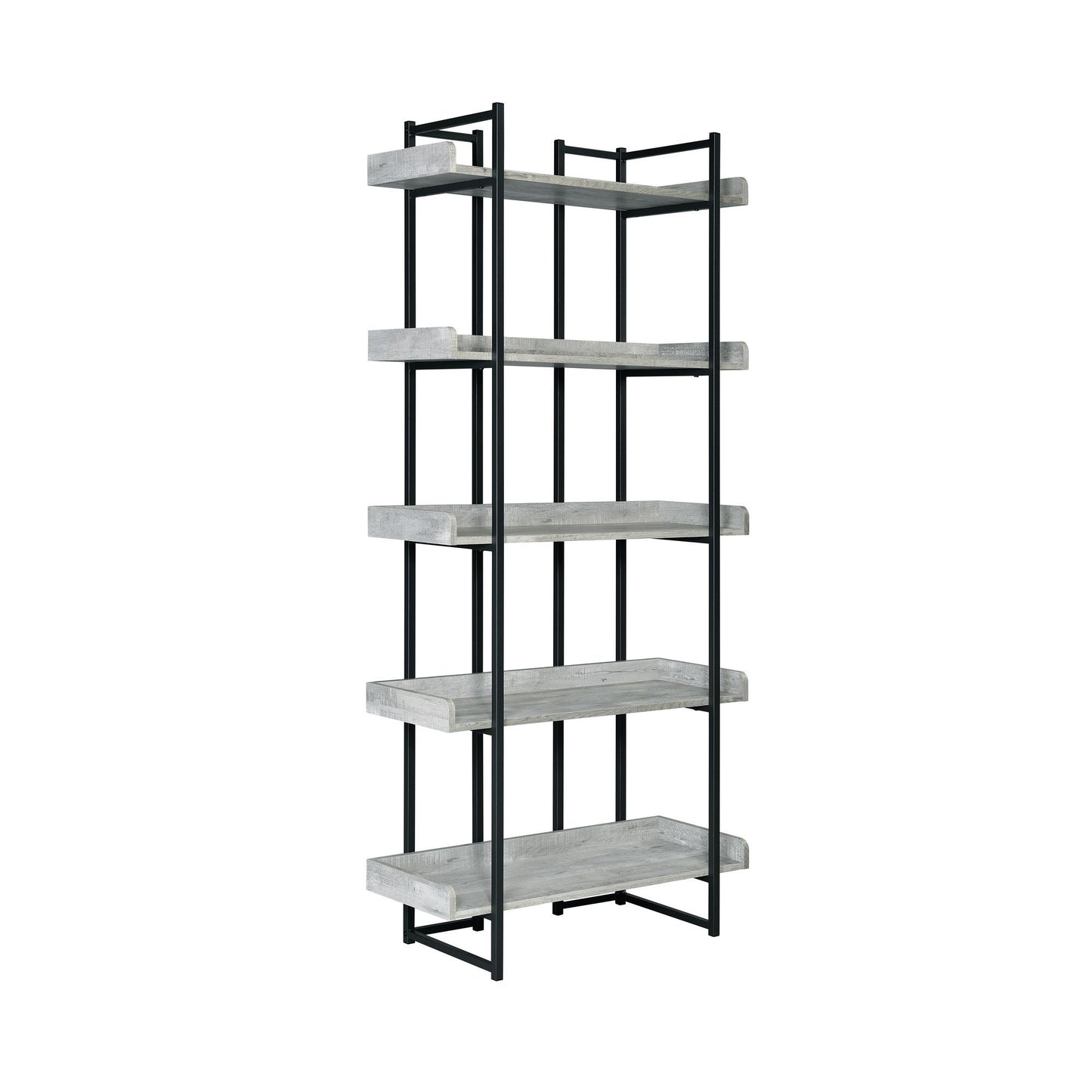 Preston - 2 Piece Desk And Bookshelf Set - Gray