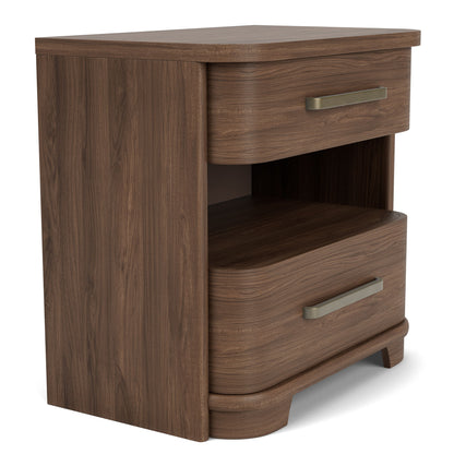 Delia - 2 Drawer Nightstand - Nouveau Walnut