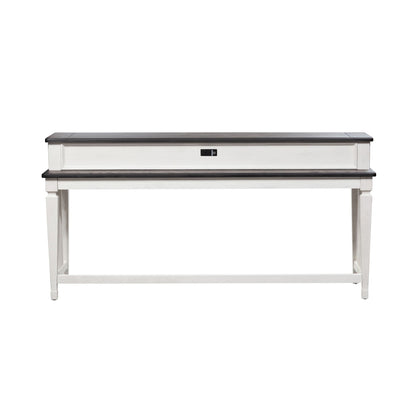 Allyson Park - Console Bar Table - Wirebrushed White / Charcoal
