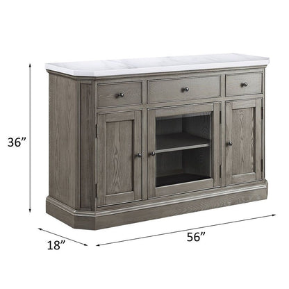 Zumala - Server - Marble Top & Weathered Oak