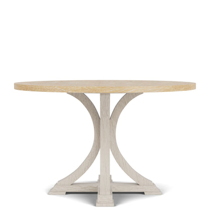 Glenndale - Round Dining Table - Aged White / Wheat