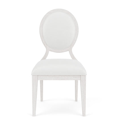 Hepburn - Oval Back Upholstered Side Chair (Set of 2) - White
