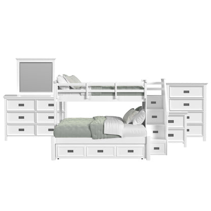 Hampton Kids - Bunk With Staircase And Trundle Bedroom Set