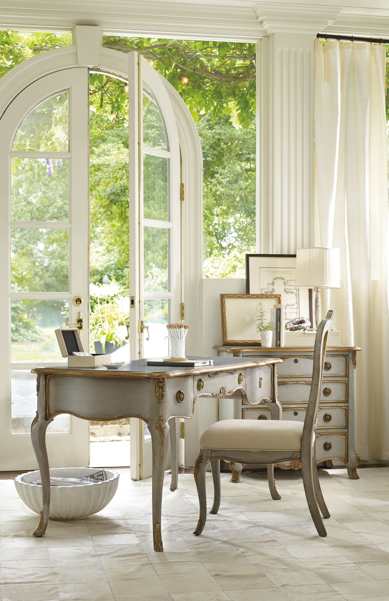 Home Office - Writing Desk 54" - Pearl Silver