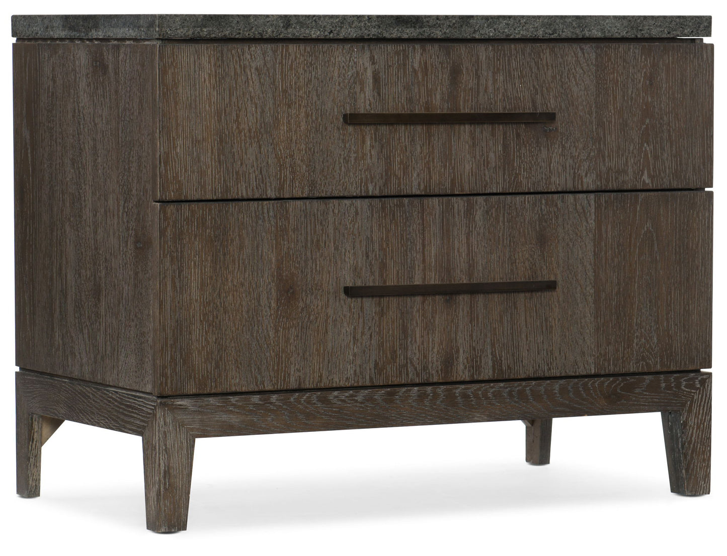 Mir-Avent - San Marcos Stone Top Nightstand - Dark Gray / Dark Brown