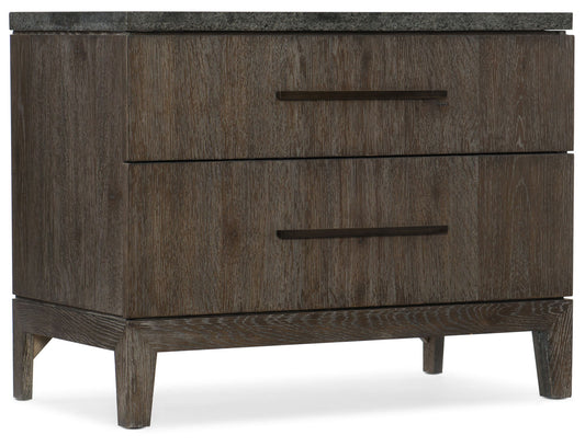 Mir-Avent - San Marcos Stone Top Nightstand - Dark Gray / Dark Brown