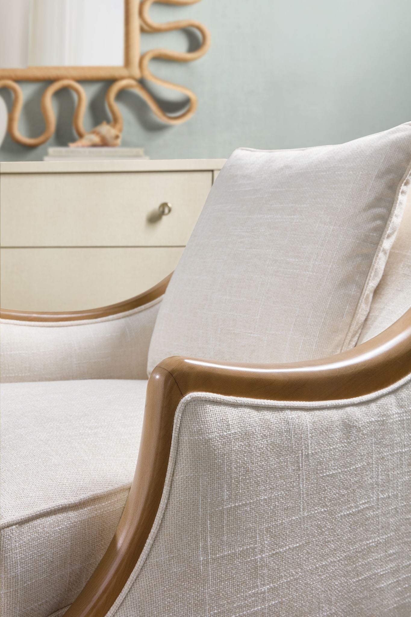 Archives - Raffia Three-Drawer Chest - Beige