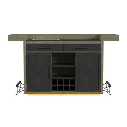 Jemma - Bar Table With Light - Gray And Dark Espresso