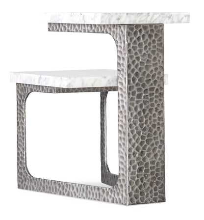 Melange - Georgie Side Table - Pearl Silver