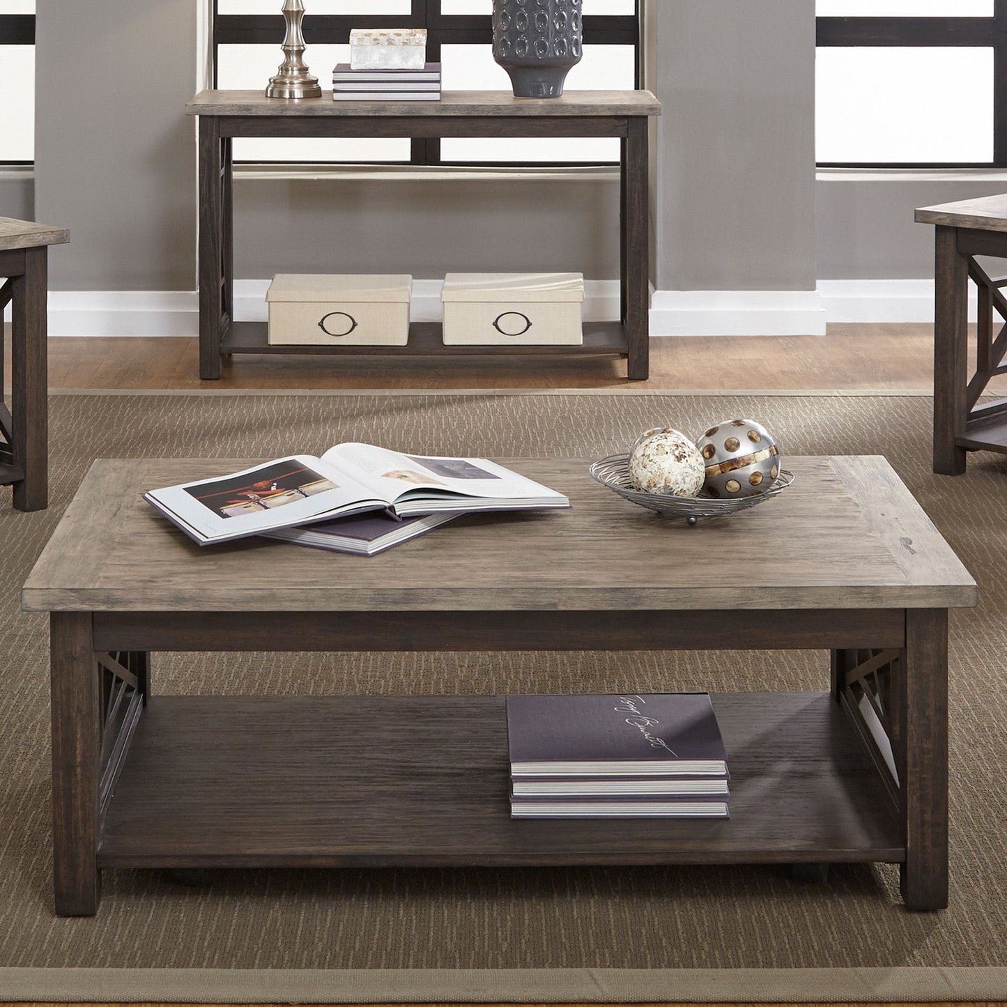 Heatherbrook - Cocktail Table - Charcoal & Ash