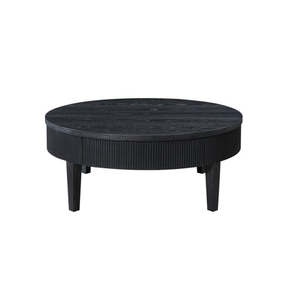 Tate - Round One Drawer Coffee Table - Black