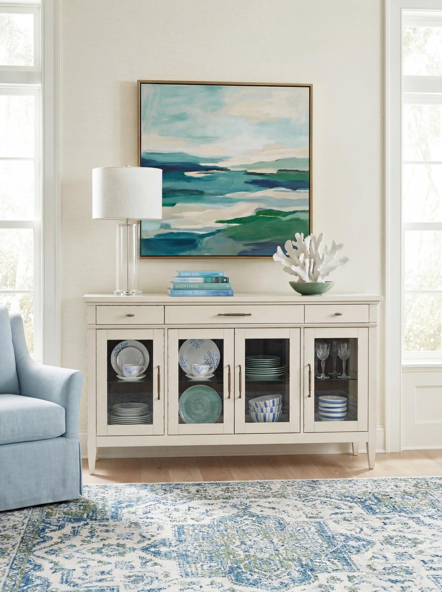 Reflections - Display Cabinet - Cashmere / Dark Roast