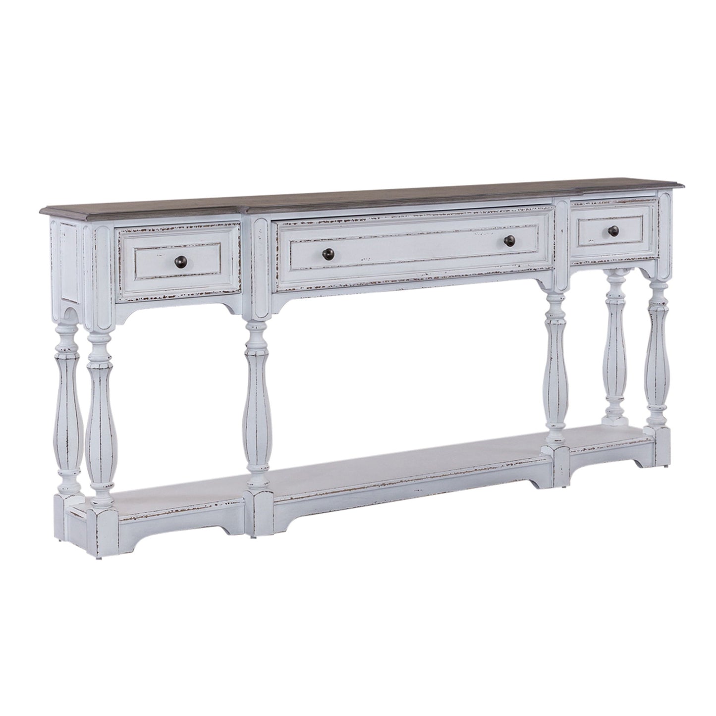 Magnolia Manor - 3 Drawer Hall Console Table - Antique White