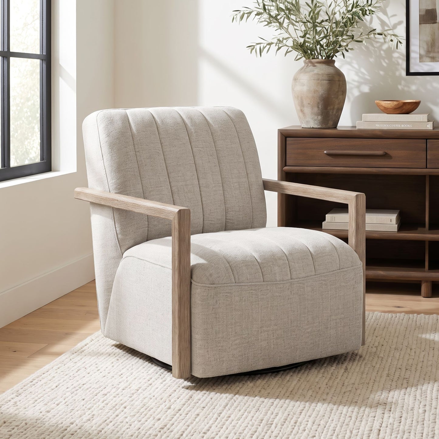 Blaze - Swivel Chair - Laurence Cream