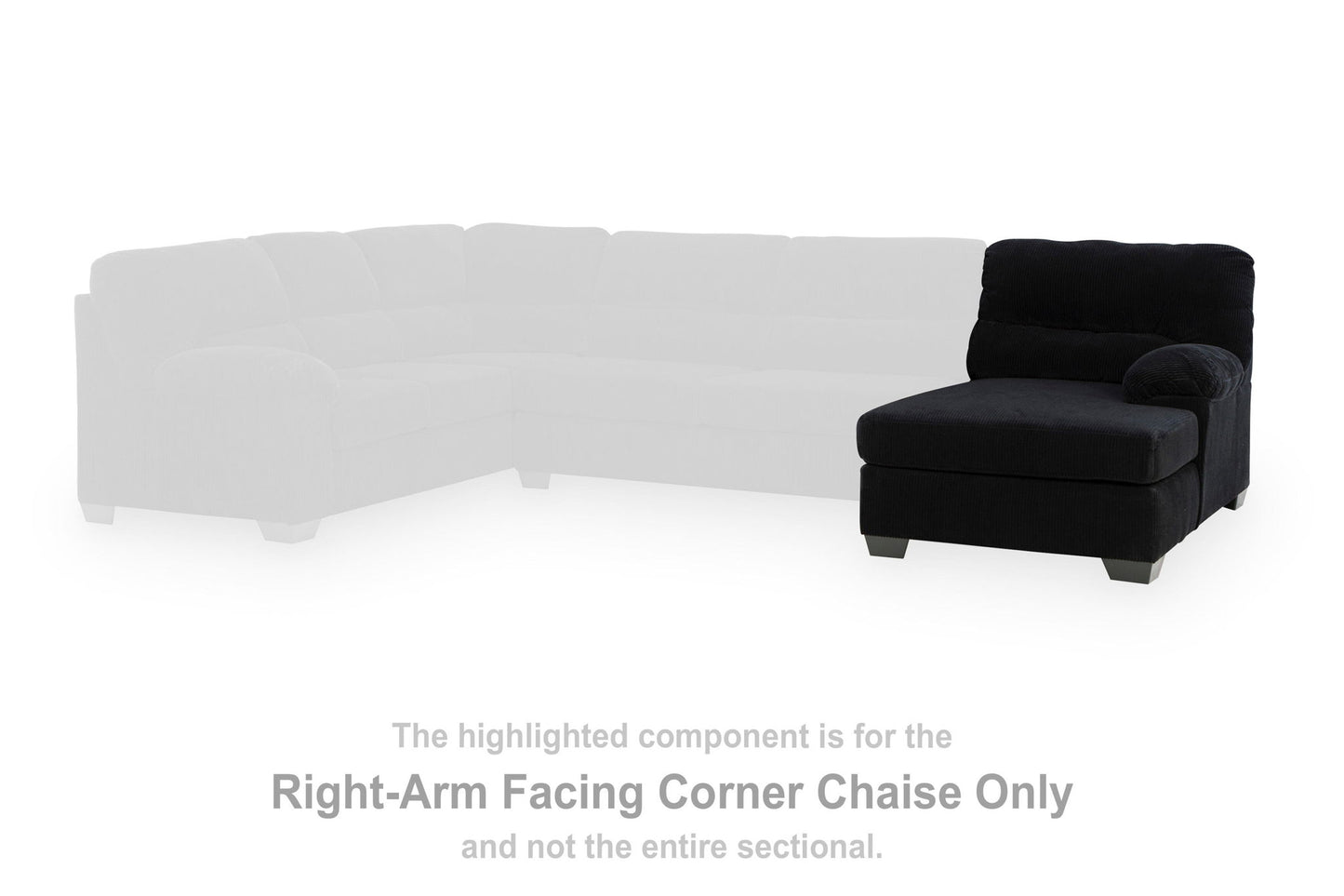 SimpleJoy - RAF Corner Chaise - Onyx