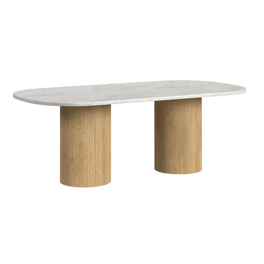 Sylvie - 7 Piece Standard Height Dining Set (Oval Table And Six Chairs) - Natural