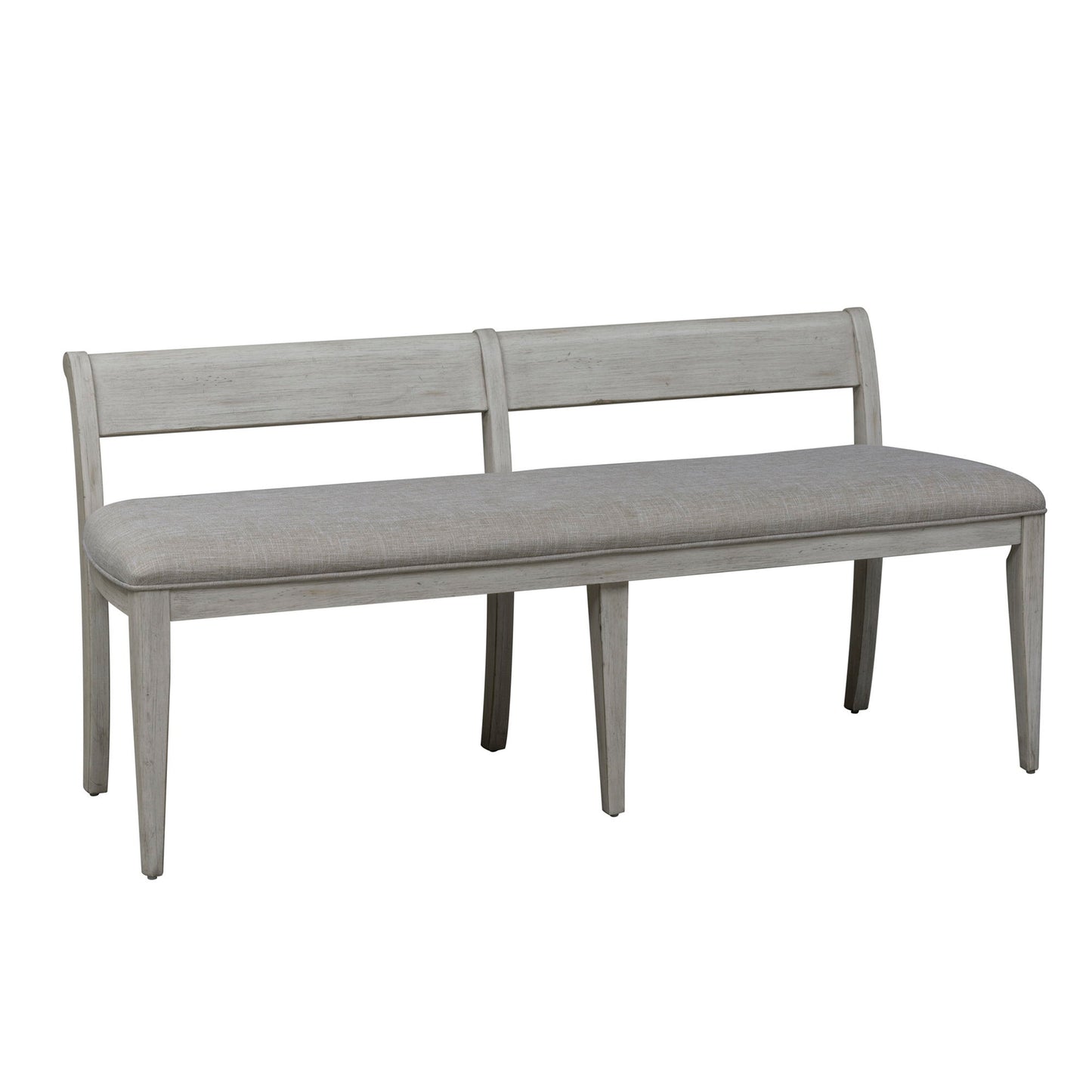 Farmhouse Reimagined - Upholstered Bench - Antique White / Chestnut Tops
