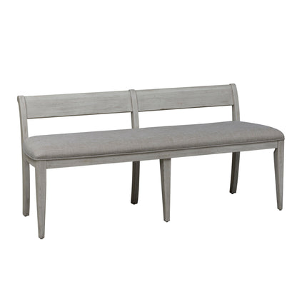 Farmhouse Reimagined - Upholstered Bench - Antique White / Chestnut Tops
