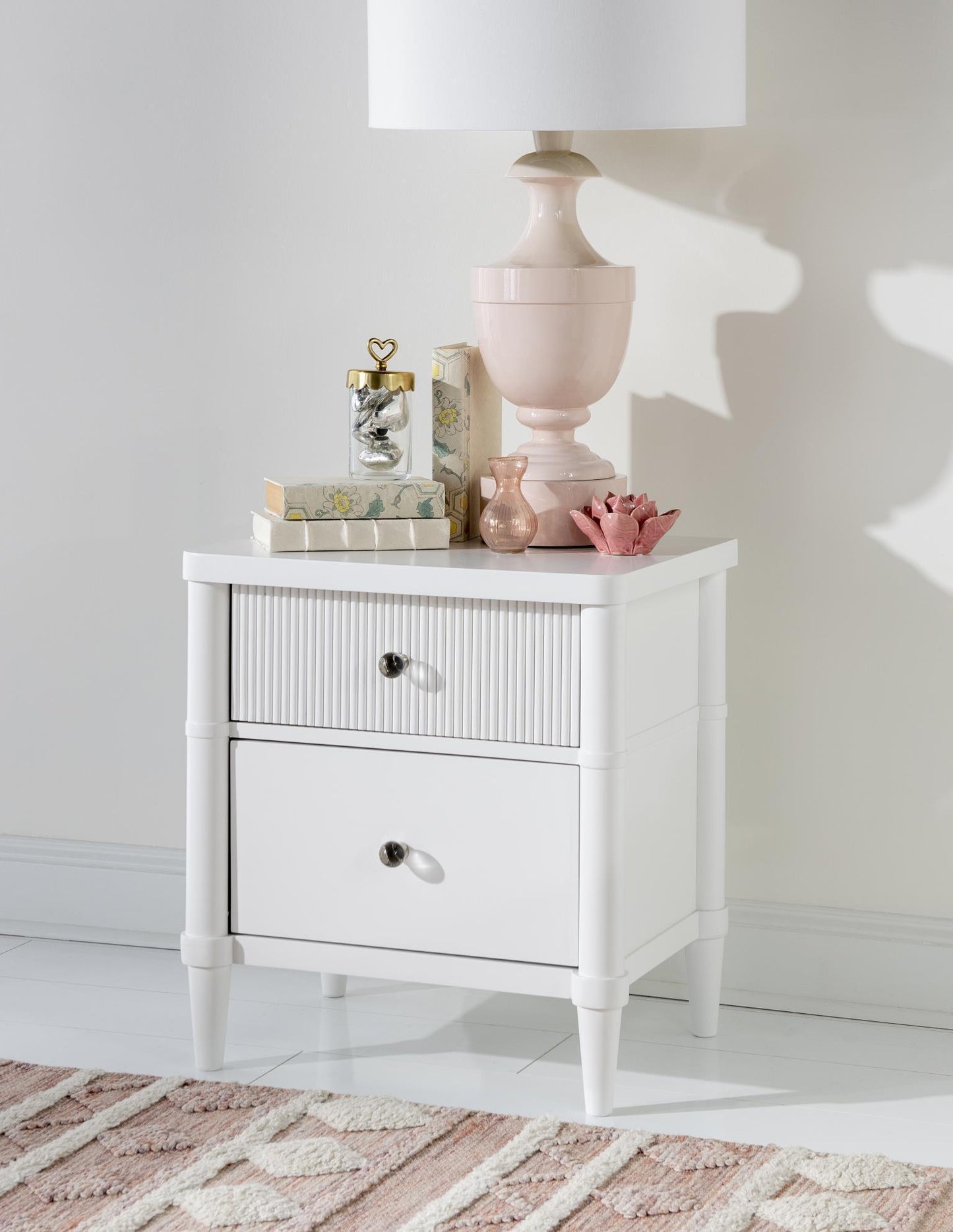 Adeline - Rectangular Nightstand - Cloud White