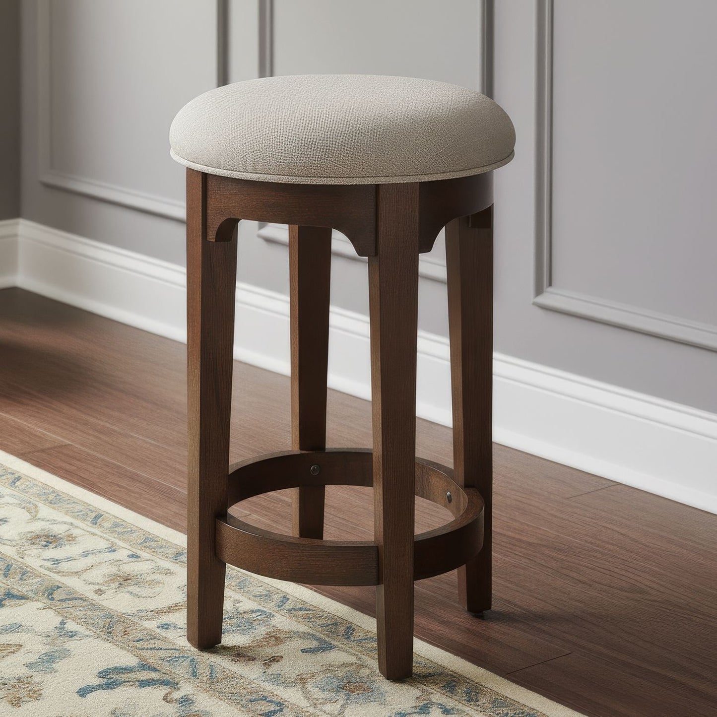 Arden Road - Upholstered Console Stool - Cherry