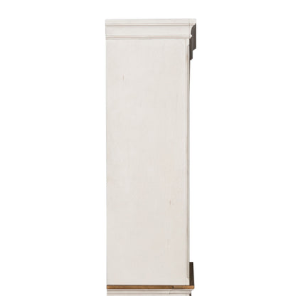 Morgan Creek - Entertainment Hutch - Antique White / Wirebrushed Tobacco Accents