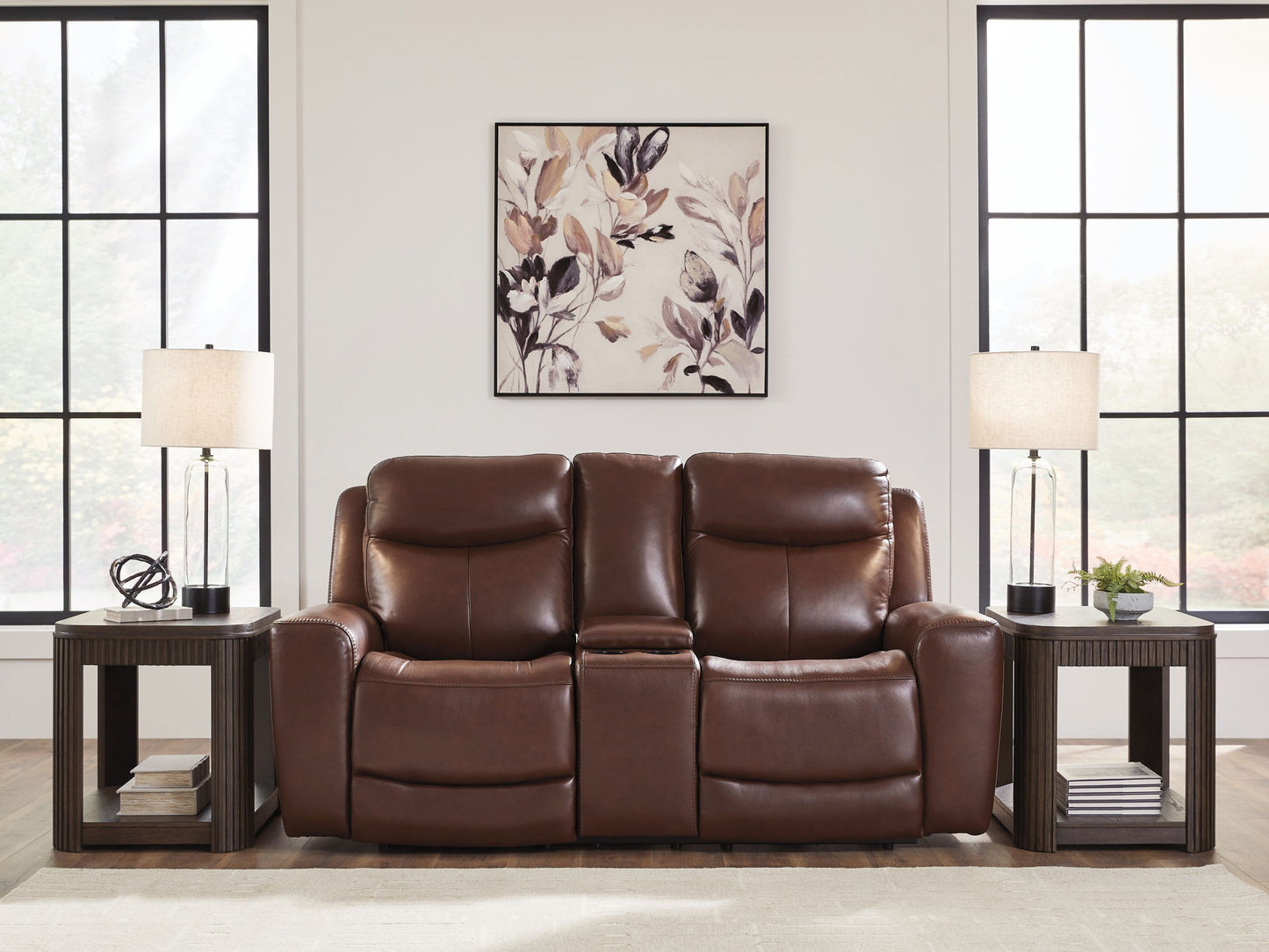Bexhurst - Power Reclining Loveseat With Console / Adjustable Headrest