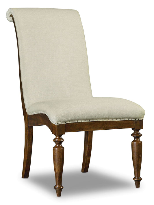 Archivist - Upholstered Side Chair - Beige / Dark Brown