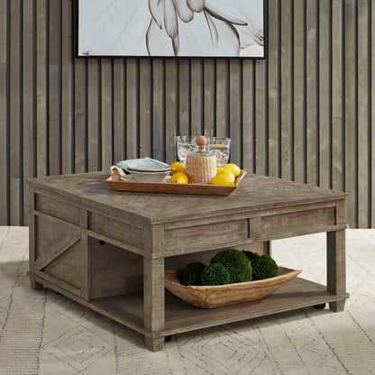 Parkland Falls - Square Lift Top Cocktail Table - Weathered Taupe
