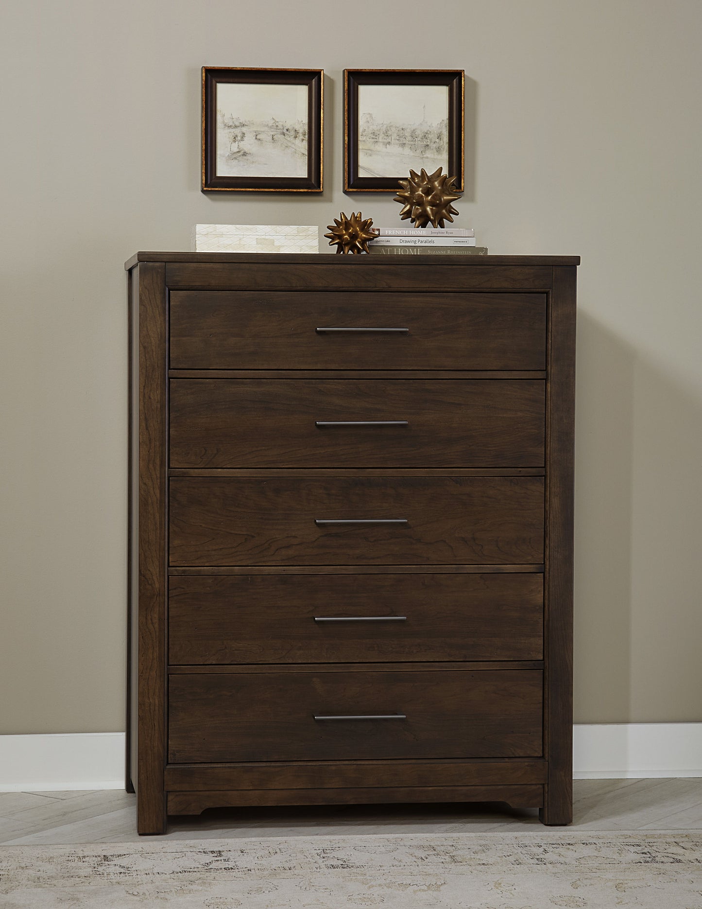 Crafted Cherry - 5 Drawers Chest