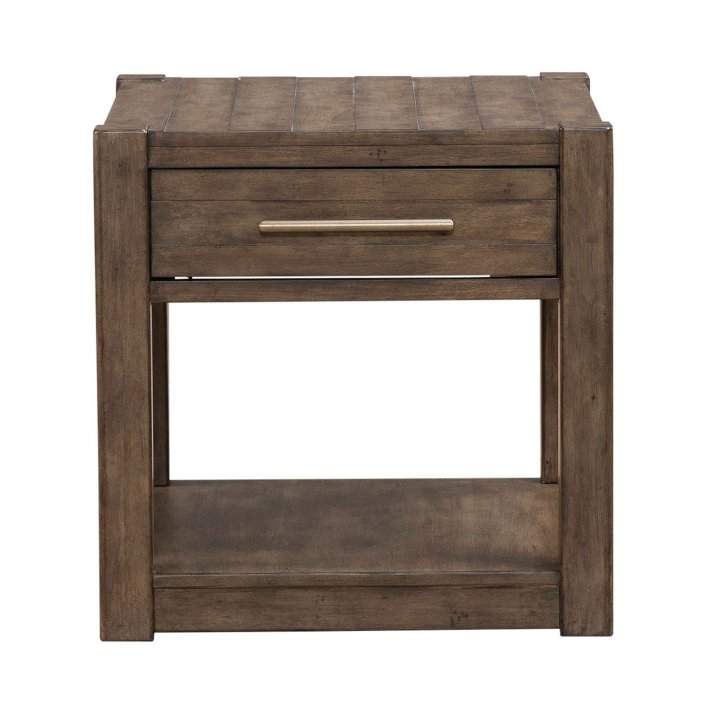 Broadmore - Drawer End Table - Cobblestone Brown