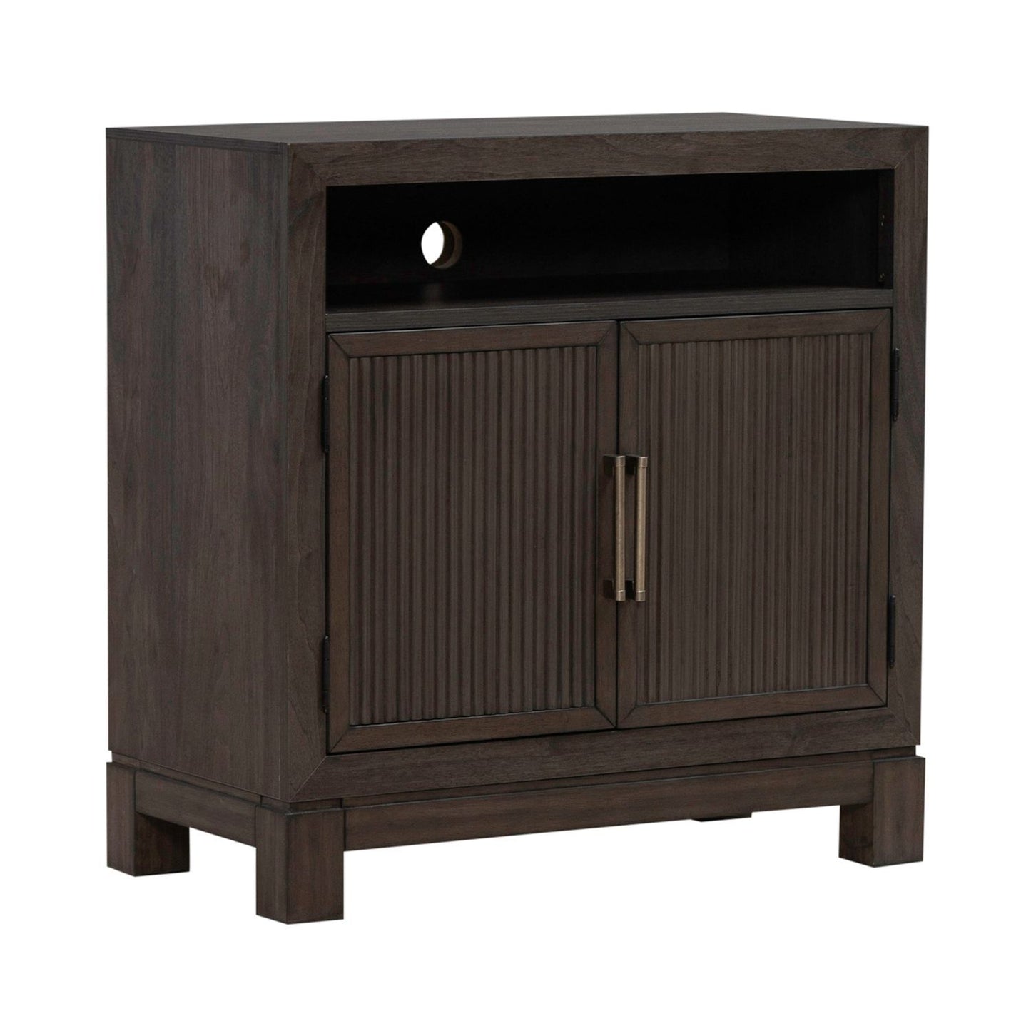 Modern Edge - Bedside Chest With Charging Station - Caffe