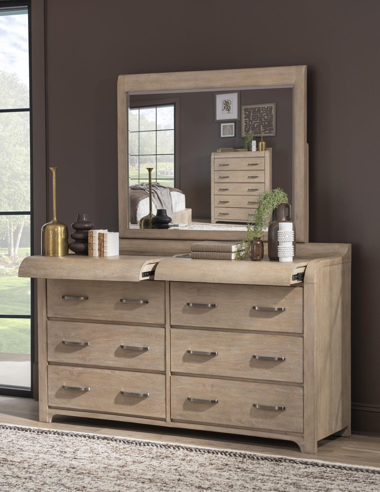 Flow - 6 Drawer Dresser - Sandstone