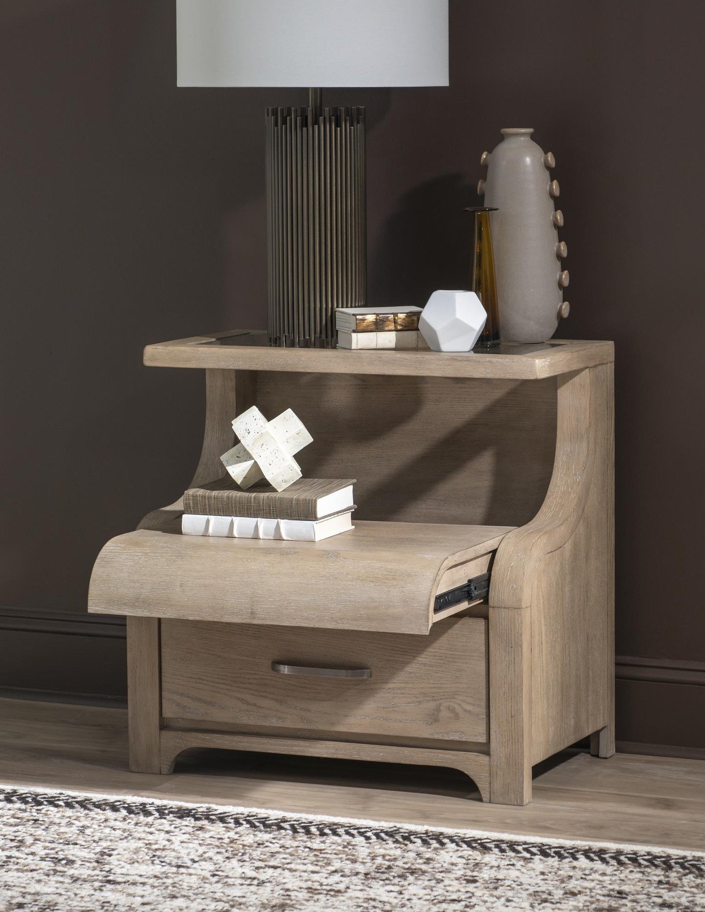 Flow - 1 Drawer Nightstand - Sandstone