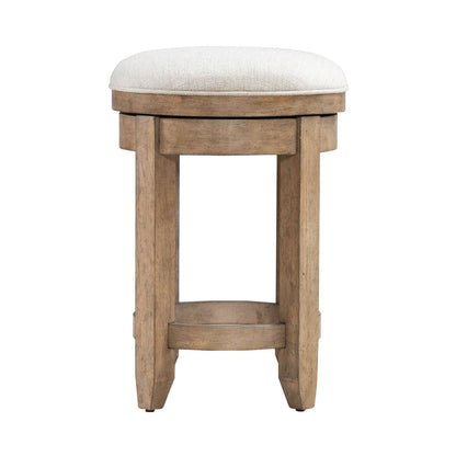 Millstone - Upholstered Console Swivel Stool - Nutmeg