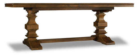 Archivist - Trestle Table With 2-18" Leaves - Dark Brown