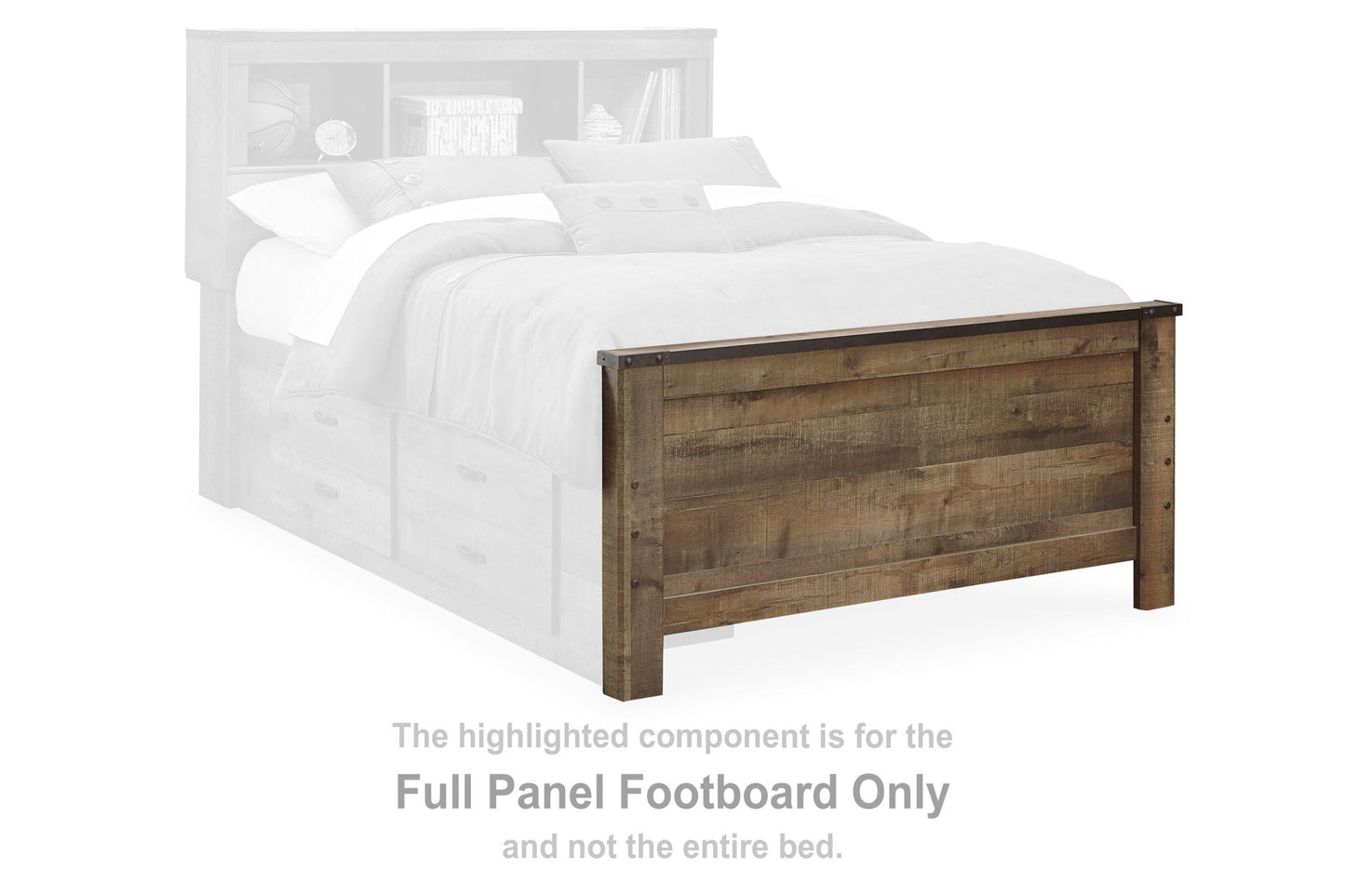 Trinell - Full Panel Footboard - Brown