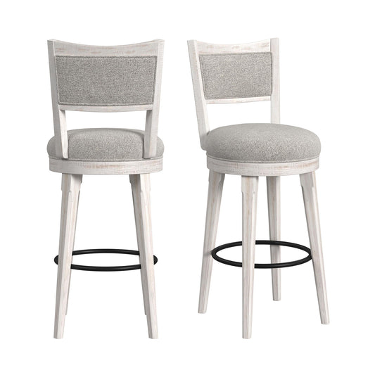Rogen Rustic - Swivel Bar Stool (Set of 2) - Rustic White