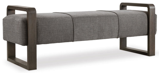 Curata - Upholstered Bench - Dark Gray / Dark Brown