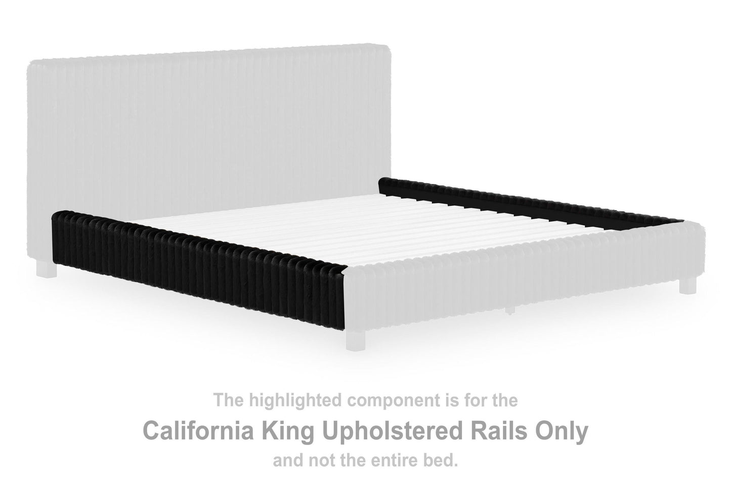 Zuraleus - California King Upholstered Rails - Black