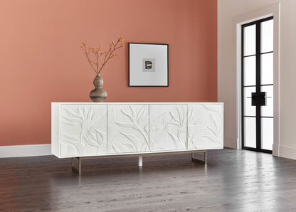 Melange - Passerine 4-Door Credenza - White
