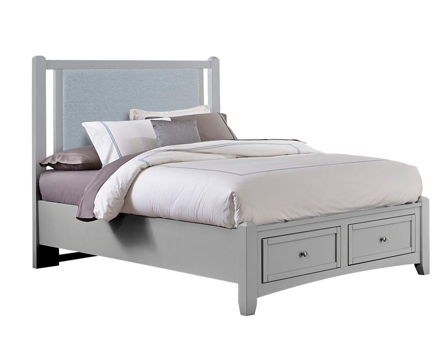 Bonanza - Ocean Blue Linen Upholstered Bed With Storage Footboard