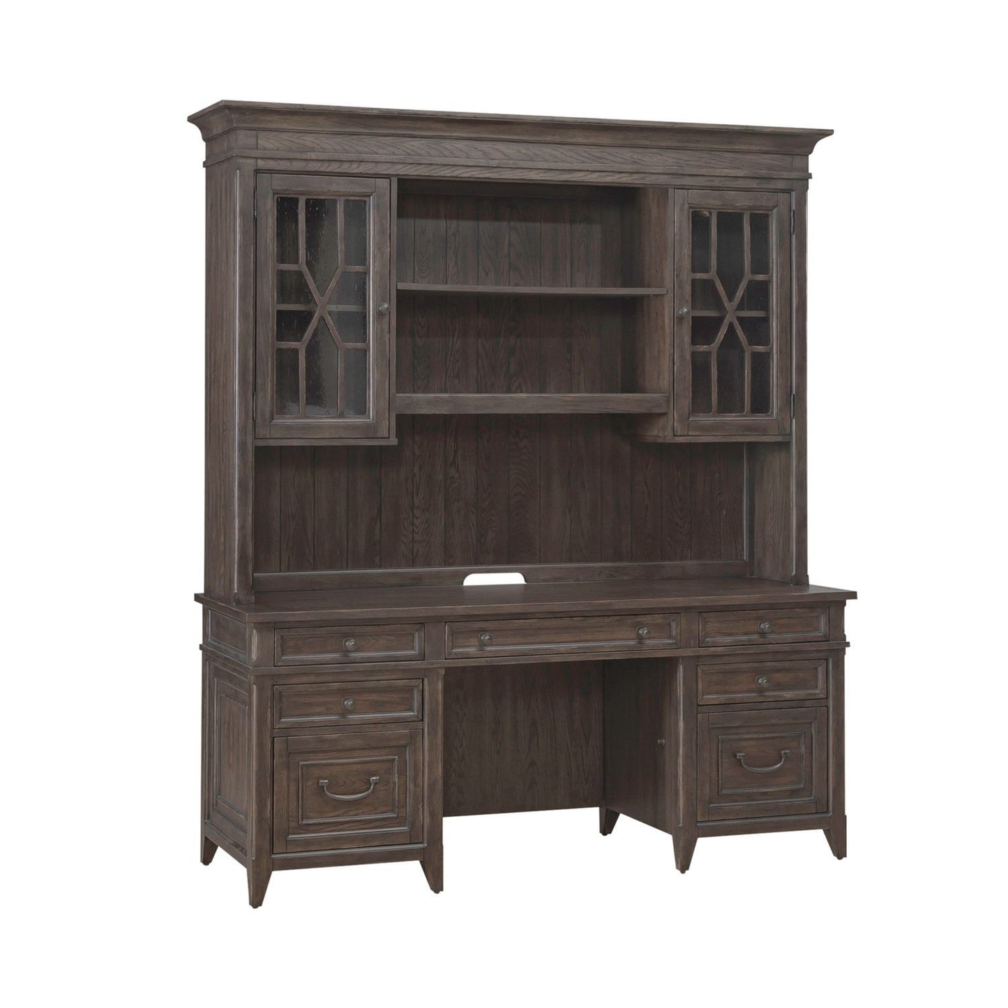 Paradise Valley - Credenza & Hutch - Saddle Brown