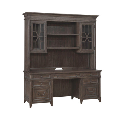 Paradise Valley - Credenza & Hutch - Saddle Brown