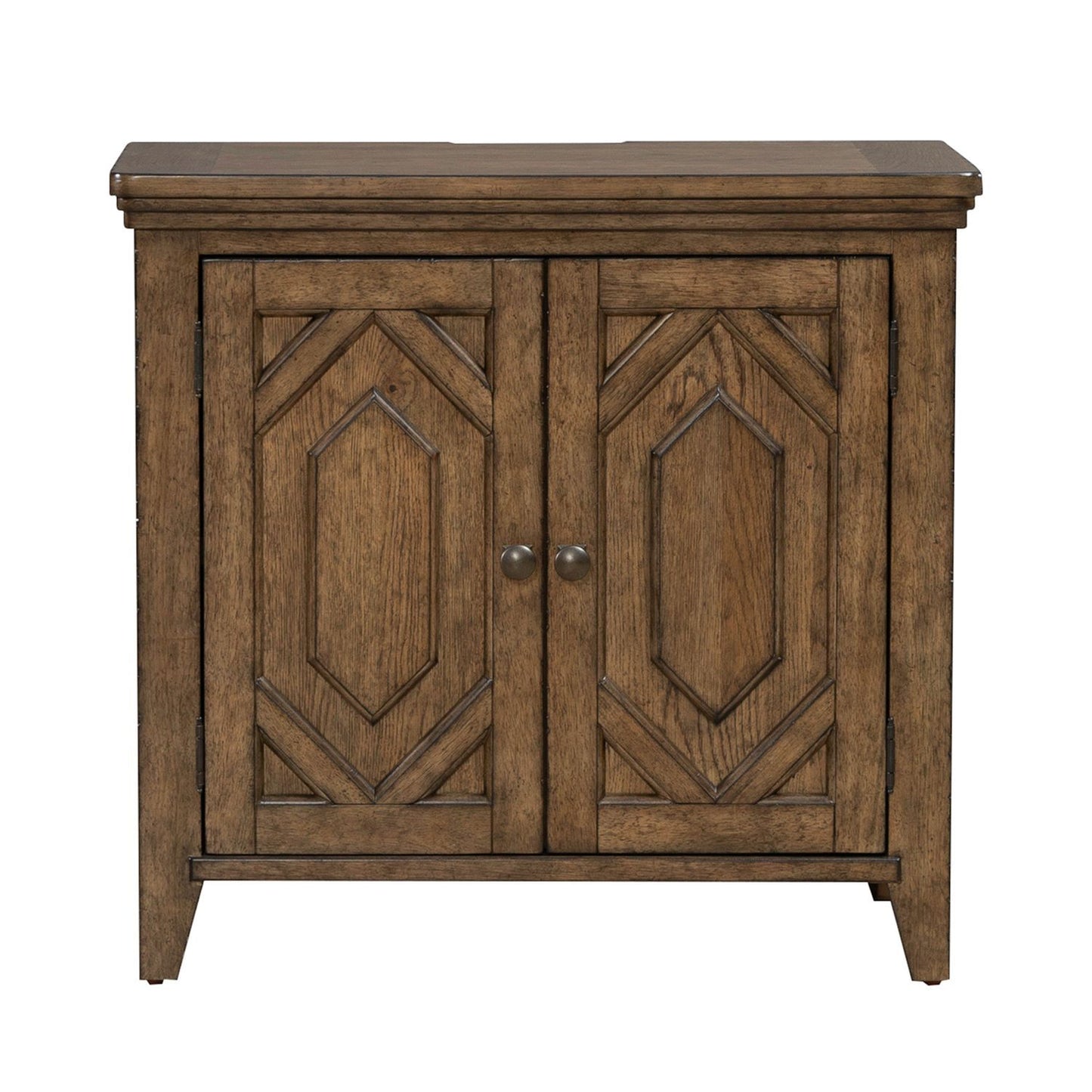 Carolina Park - 2 Door Bedside Chest With Charging Station - Amber Brown
