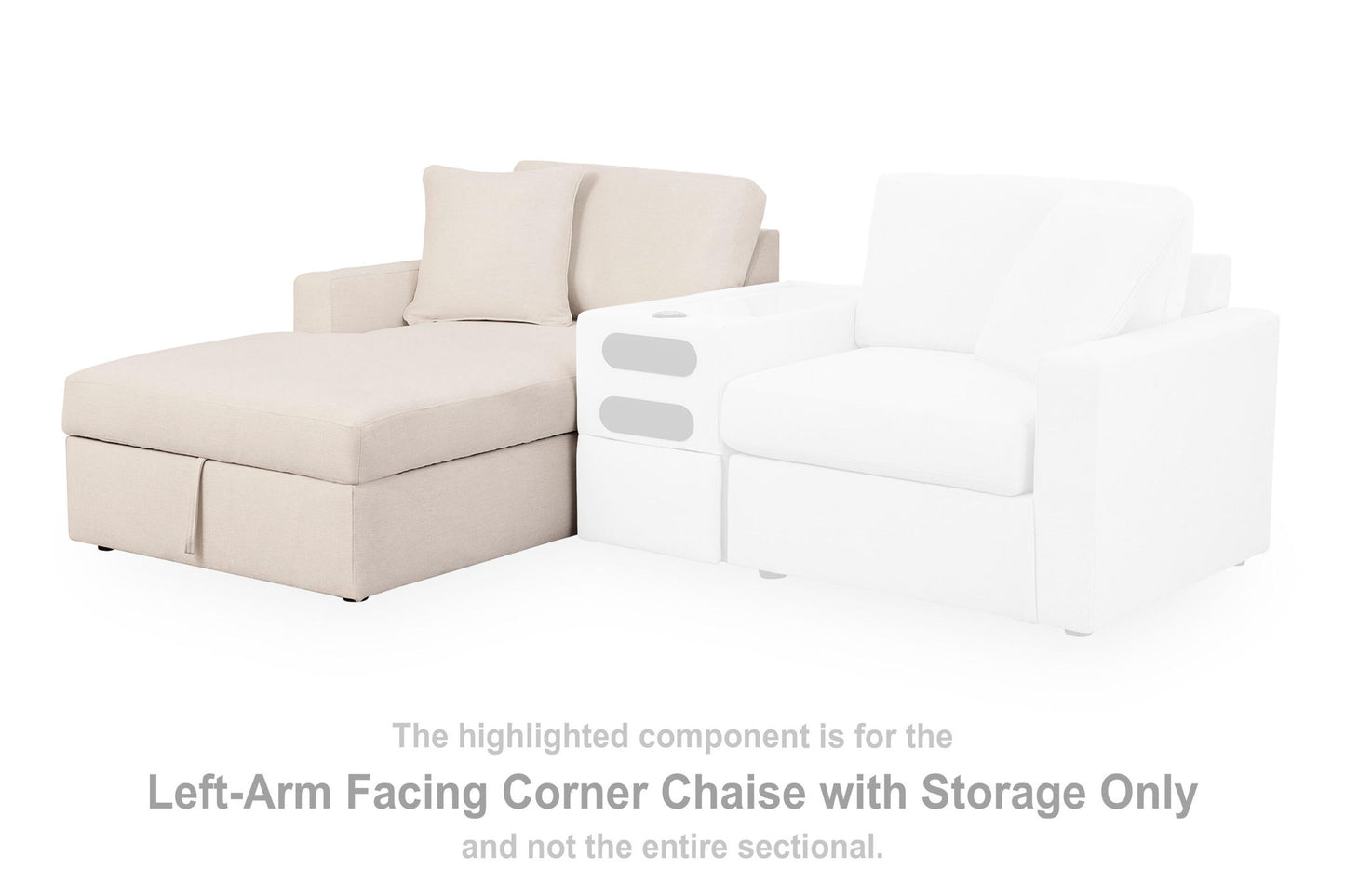 Modmax - LAF Corner Chaise With Storage - Oyster