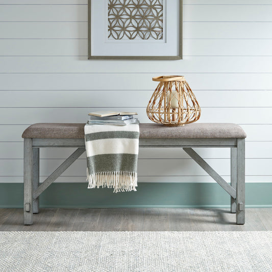Newport - Counter Height Dining Bench - Smokey Gray / Carbon Gray