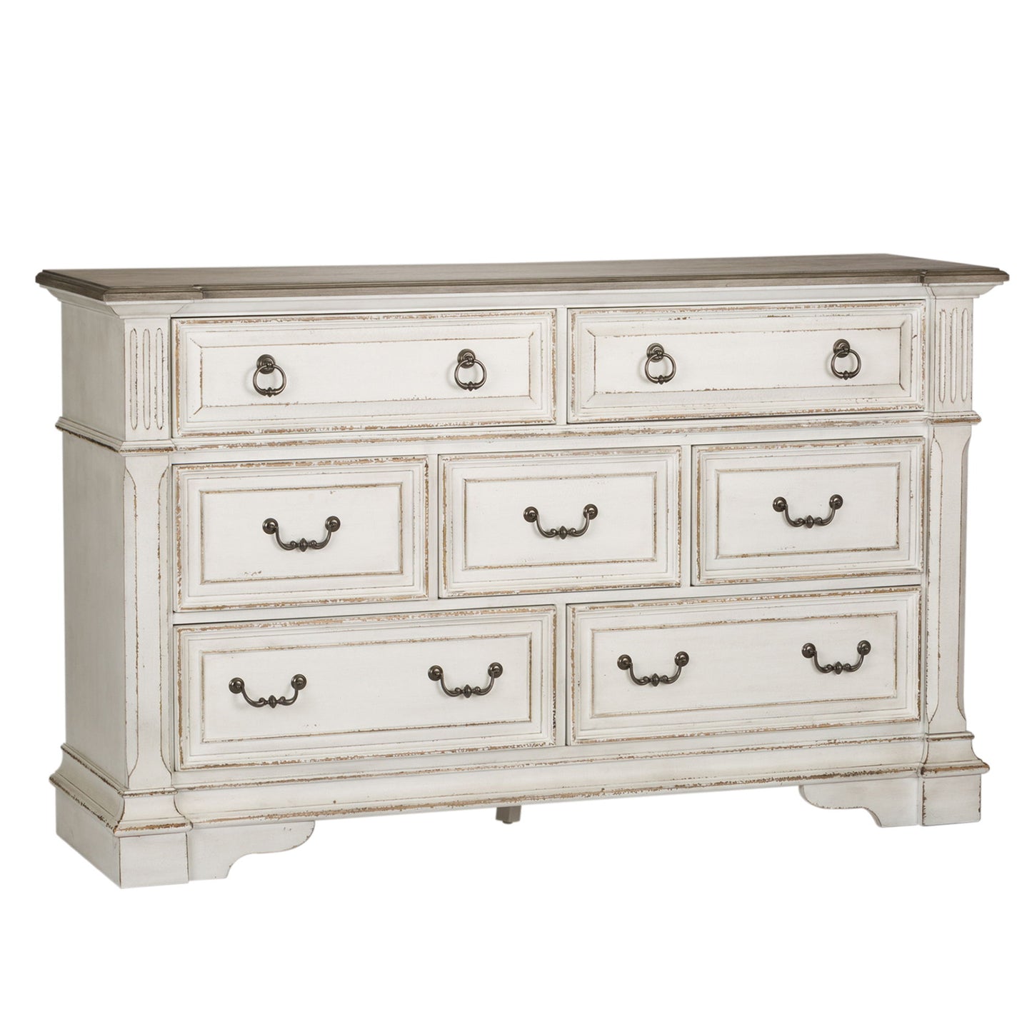 Abbey Park - 7 Drawer Dresser - Antique White
